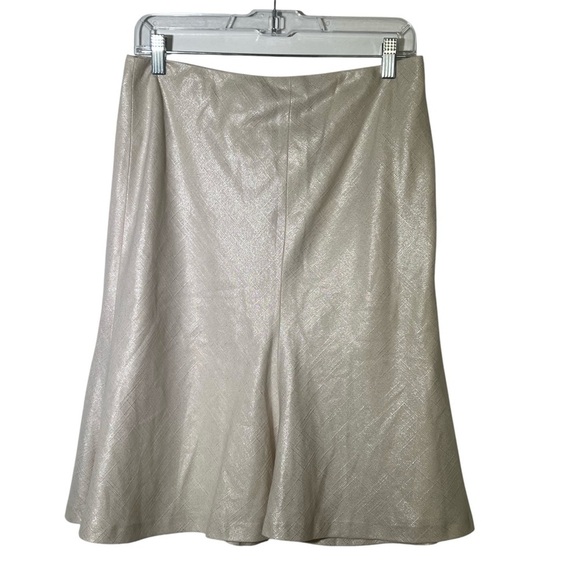 Anne Klein Suit Metallic Beige Textured Skirt Size 6 - Picture 2 of 12